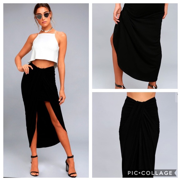 Lulus Dresses & Skirts - Lulus Scenic Drive Black Wrap Maxi Skirt XS